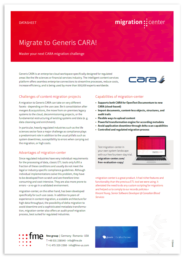 Thumbnail | Datasheet | Migrate to Generis CARA!