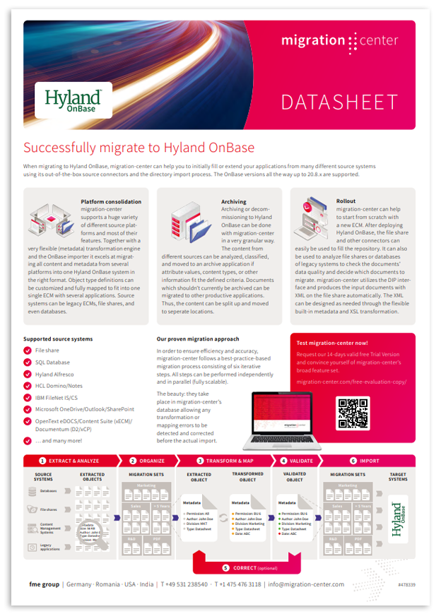 Thumbnail | Datasheet | Successfully migrate to Hyland OnBase