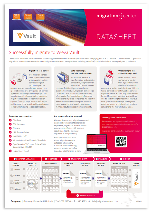 Thumbnail | Datasheet | Successfully migrate to Veeva Vault
