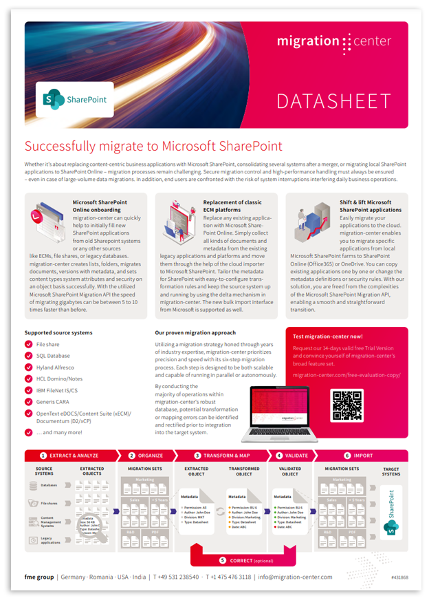Thumbnail | Datasheet | Successfully migrate to Microsoft SharePoint