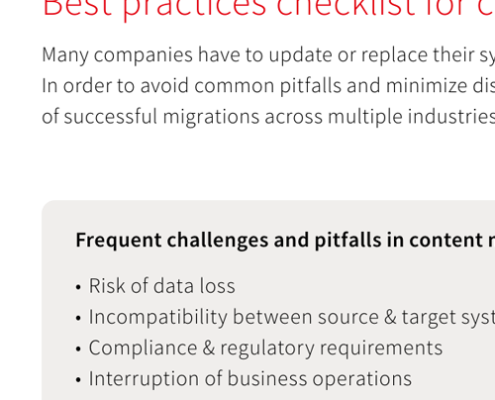 Screenshot | Checklist | Best practices checklist for content migration projects | 01